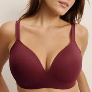 NWT Knix Wingwoman Contour Bra sz 38F Dark Cherry Comfort Intimates Plus Size